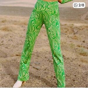 Paloma Wool Vibrant Green Swirl Pants
